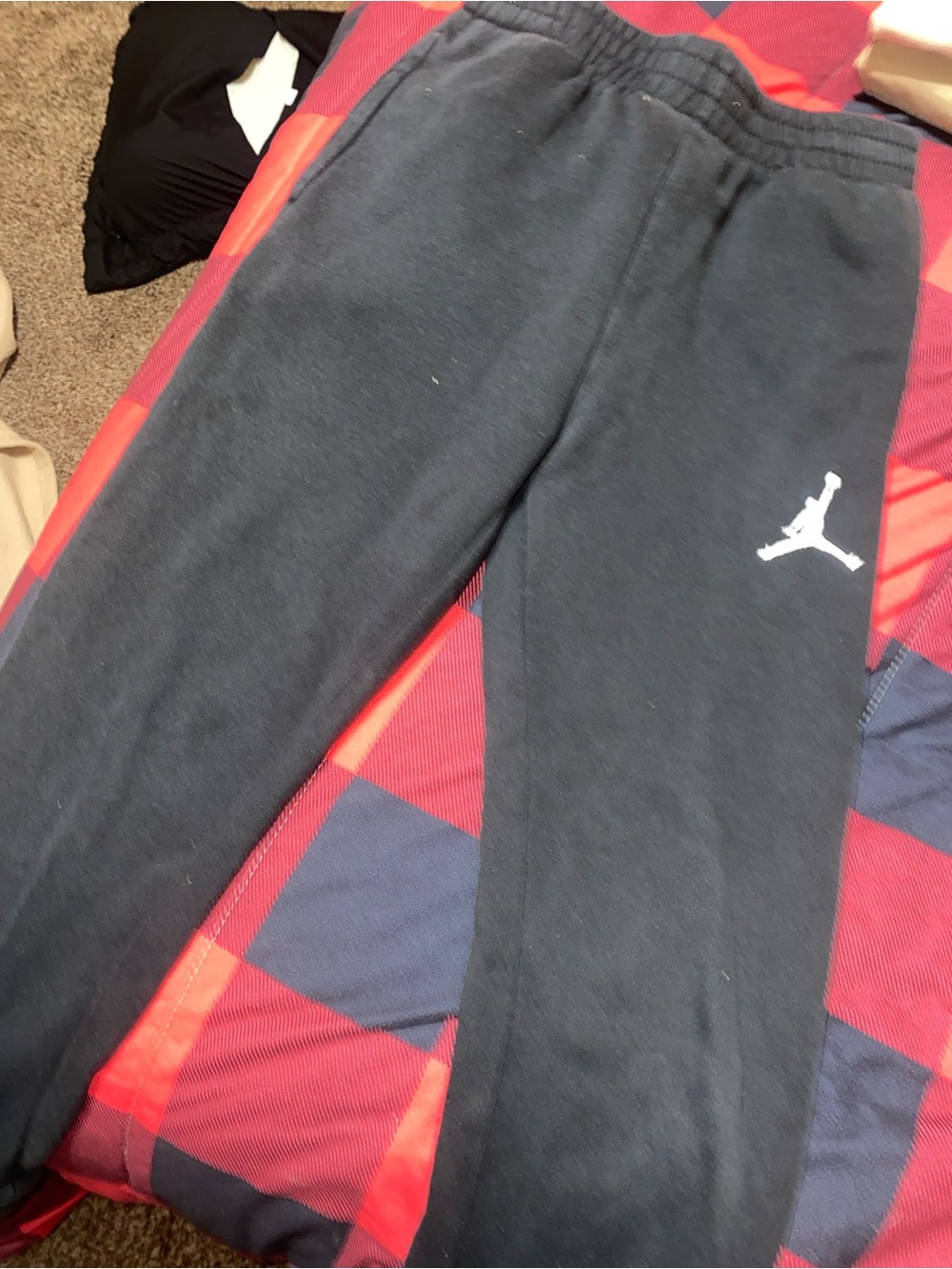 Jordan Black Kids Sweatpants with White Jumpman
